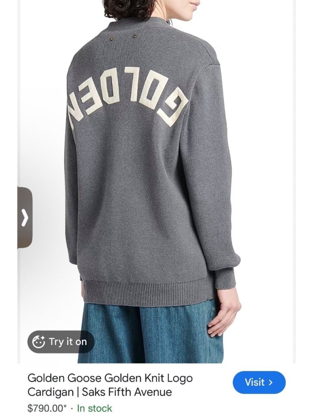 Golden Goose mélanage gray cotton cardigan